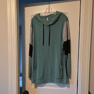 Women's Green and Gray Hoodie